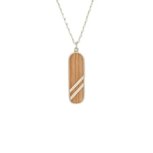 Collier en argent et bois de sapin