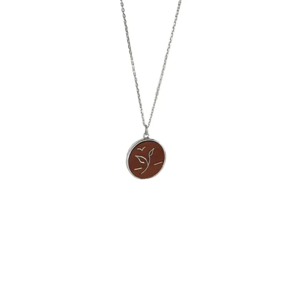 Bijou nature bois et argent incrusté